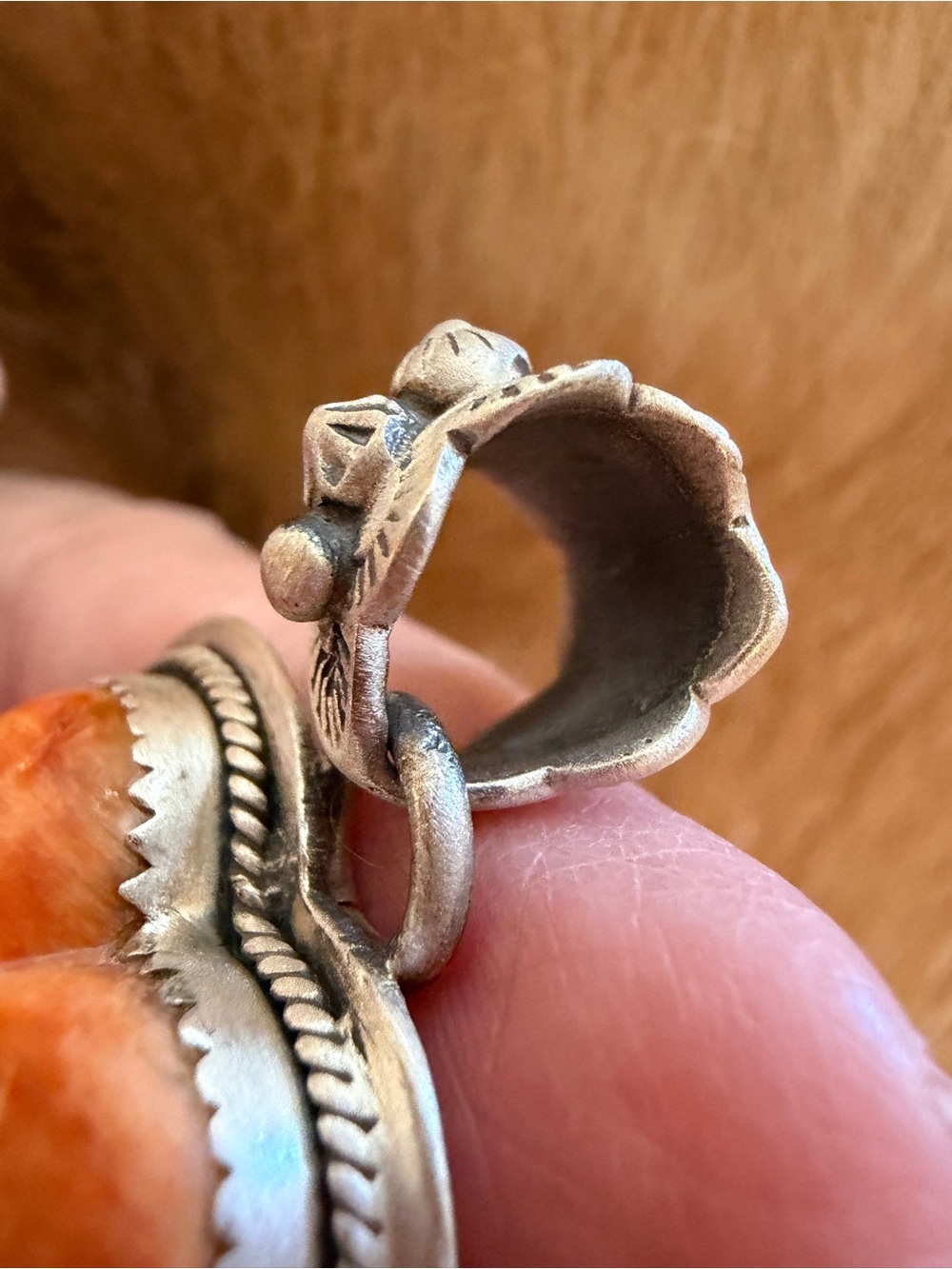 ❤️ Navajo Made Spiny Oyster Statement Puffy Heart Sterling Silver Pendant 16.4G - Picture 6 of 17